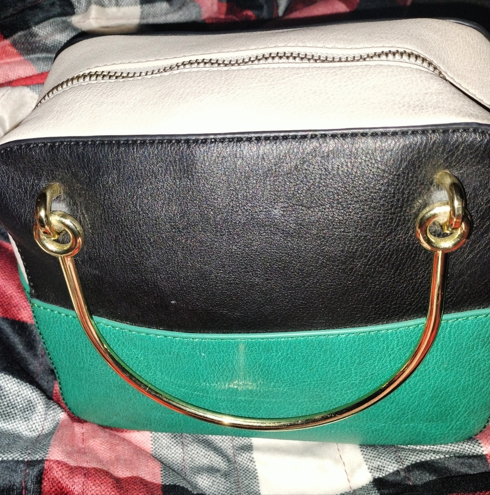 Cesca Cream Clutch with Gold Accents